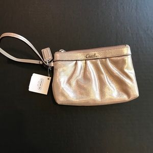 Coach Pleated Wristlet F43431 SV Pewter NWT